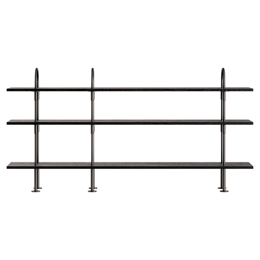 Keen Shelving System 3x3 - 81", Brown Black Ash