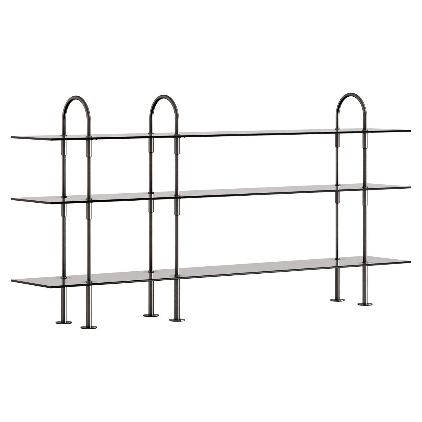 Keen Shelving System 3x3 - 81", Smoke Tempered Glass