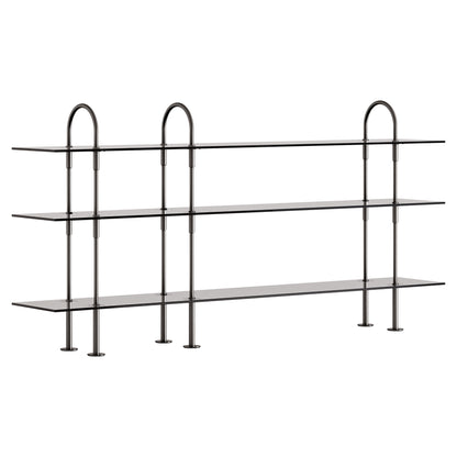 Keen Shelving System 3x3 - 81", Smoke Tempered Glass