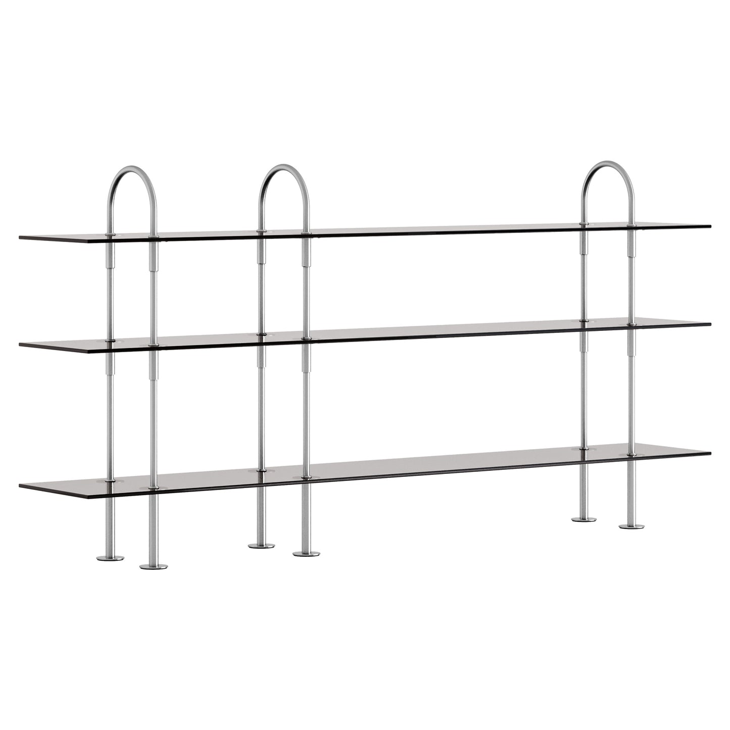 Keen Shelving System 3x3 - 81", Smoke Tempered Glass