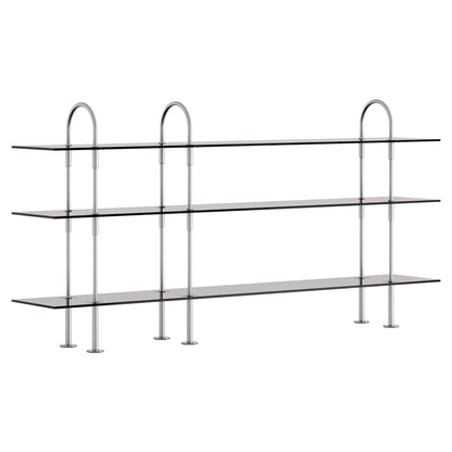 Keen Shelving System 3x3 - 81", Smoke Tempered Glass