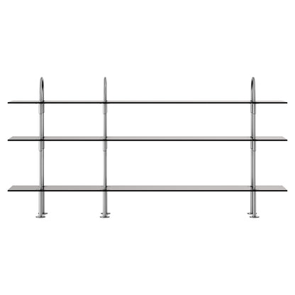 Keen Shelving System 3x3 - 81", Smoke Tempered Glass