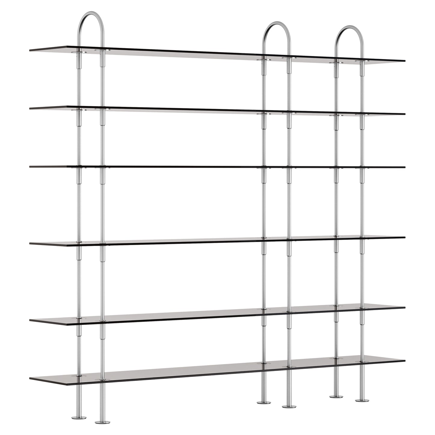 Keen Shelving System 3x6 - 81", Smoke Tempered Glass