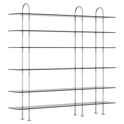 Keen Shelving System 3x6 - 81", Smoke Tempered Glass