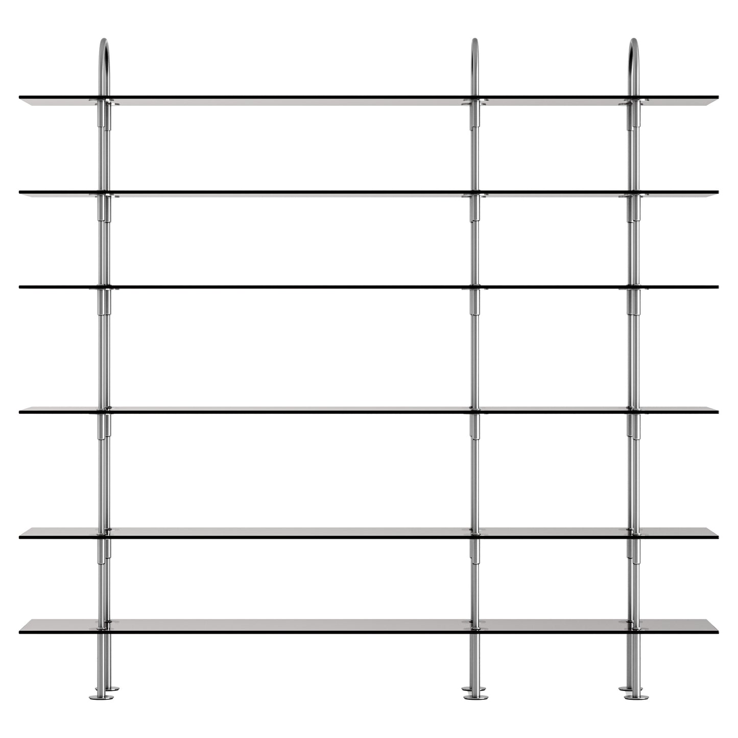 Keen Shelving System 3x6 - 81", Smoke Tempered Glass