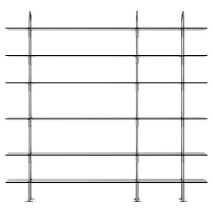 Keen Shelving System 3x6 - 81", Smoke Tempered Glass