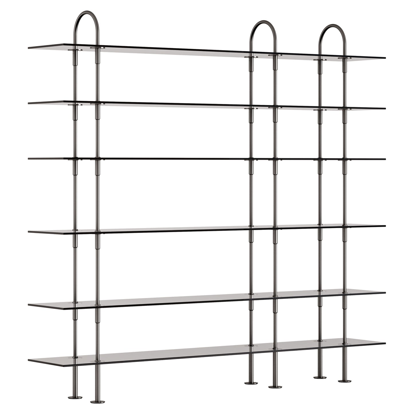 Keen Shelving System 3x6 - 81", Smoke Tempered Glass
