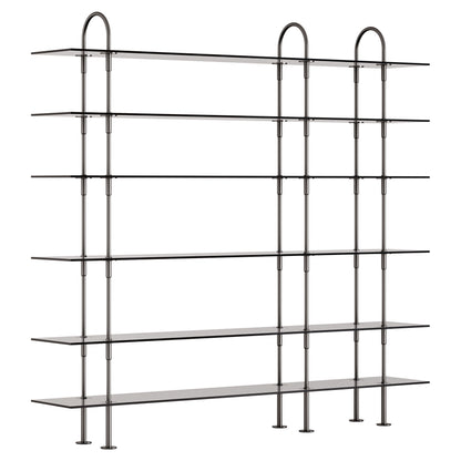 Keen Shelving System 3x6 - 81", Smoke Tempered Glass