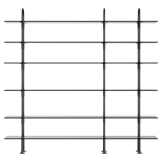 Keen Shelving System 3x6 - 81", Smoke Tempered Glass