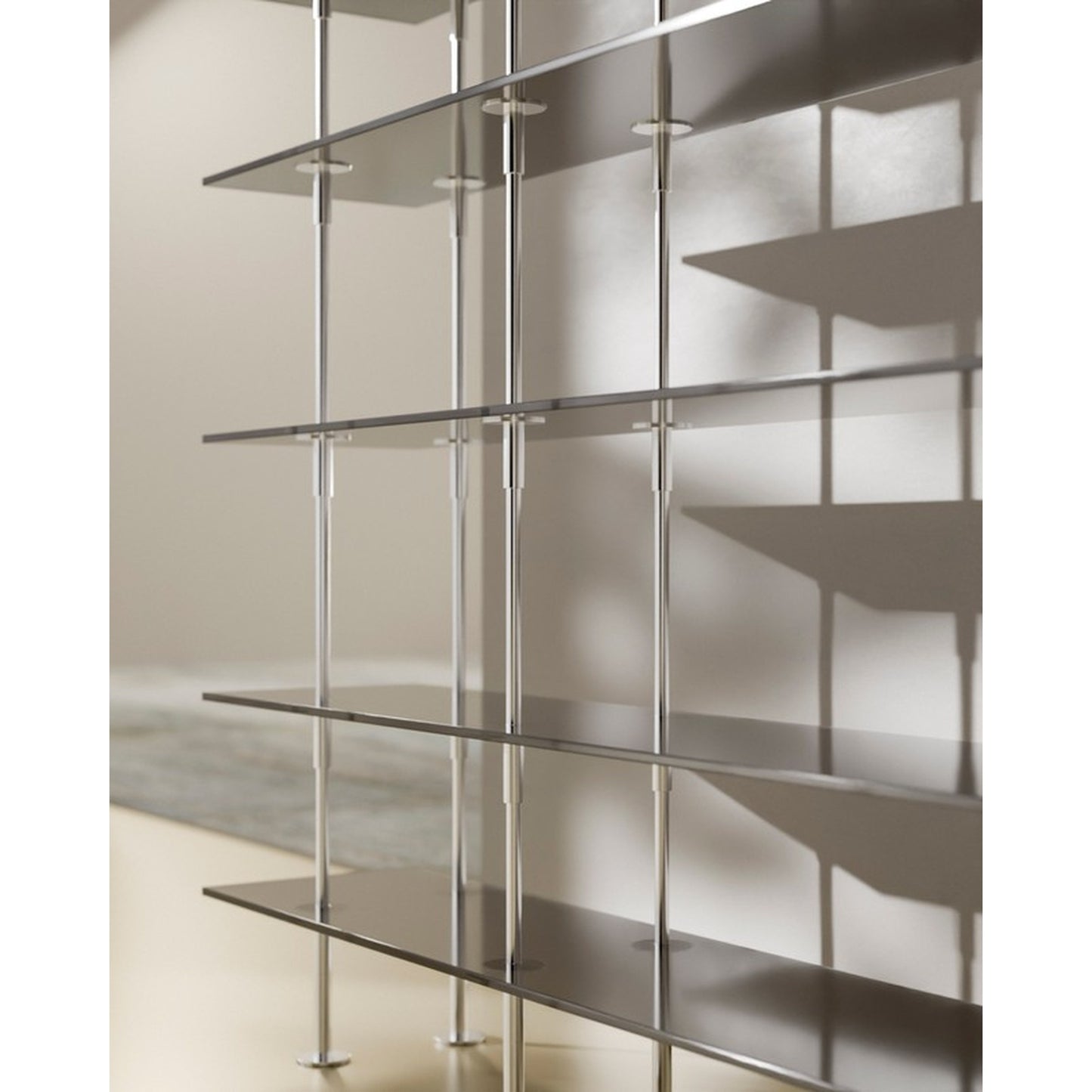 Keen Shelving System 3x6 - 81", Smoke Tempered Glass