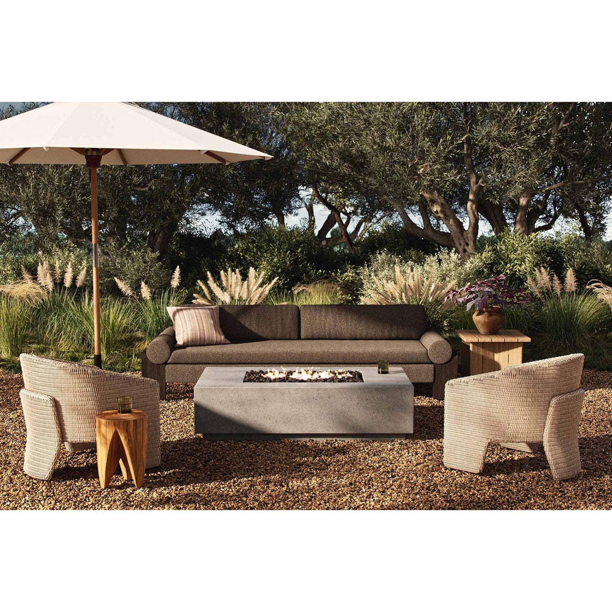 Kenton Outdoor Fire Table - Pewter Concrete