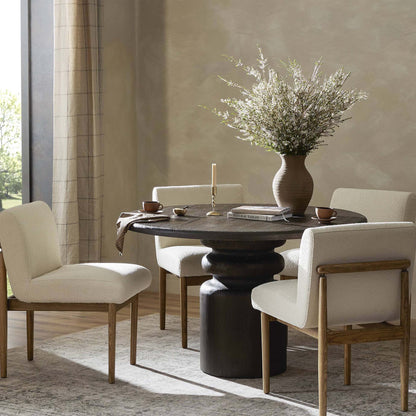 Kerrville Round Dining Table - Burnt Pine Veneer