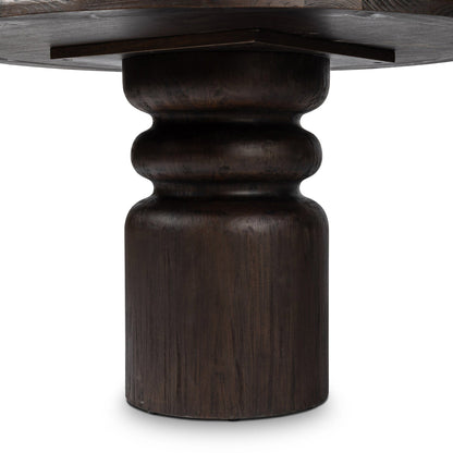 Kerrville Round Dining Table - Burnt Pine Veneer