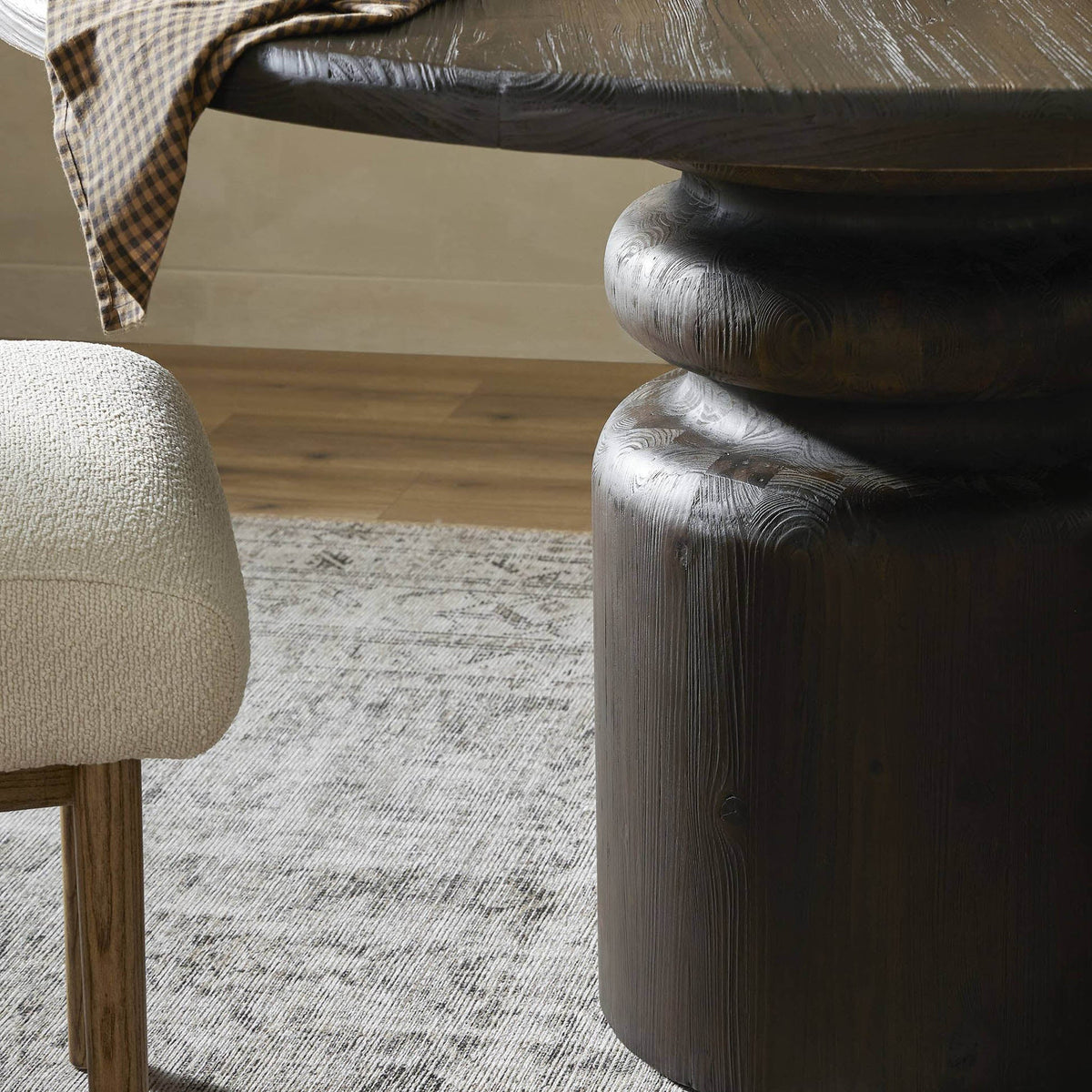 Kerrville Round Dining Table - Burnt Pine Veneer