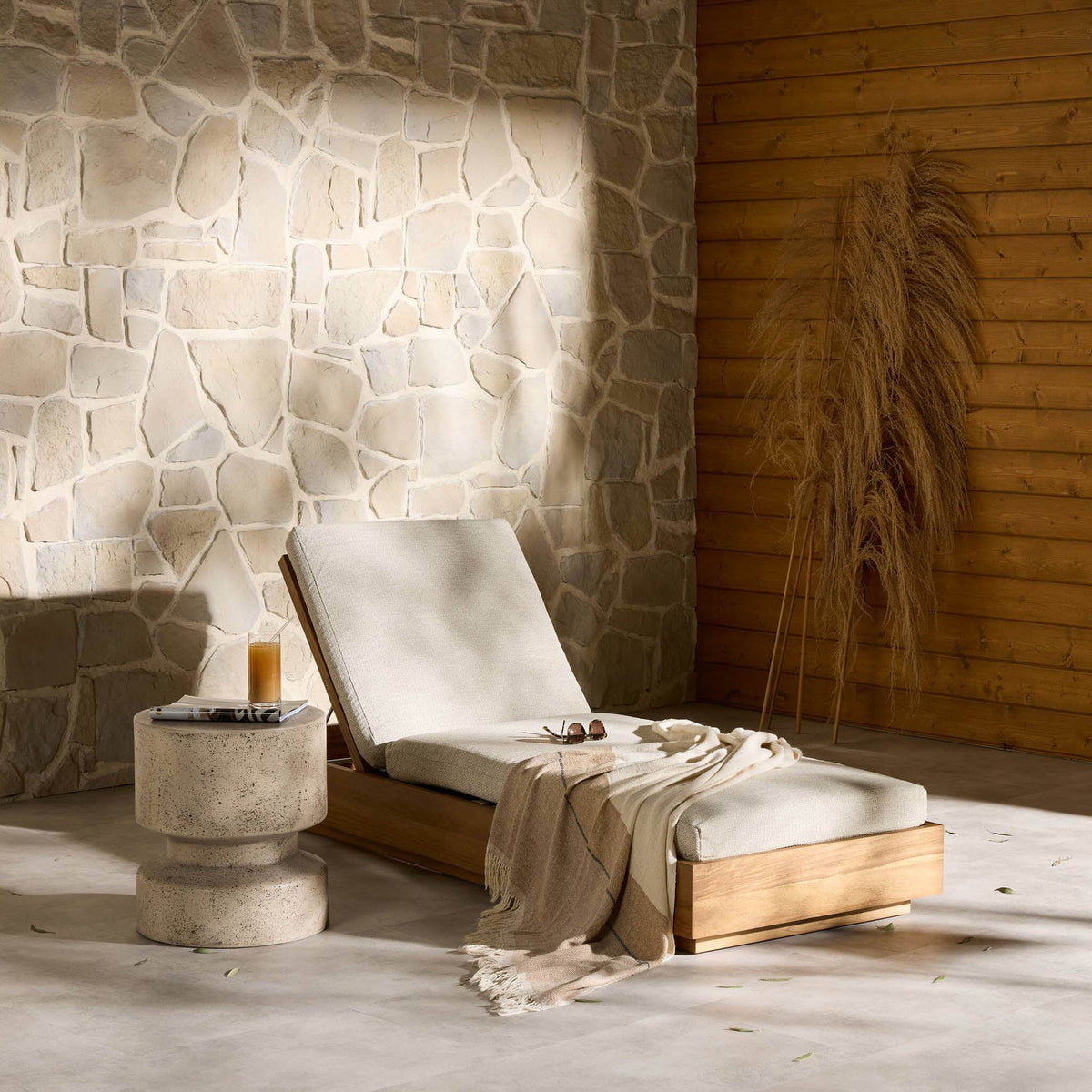 Kinta Outdoor Chaise Lounge - Faye Sand