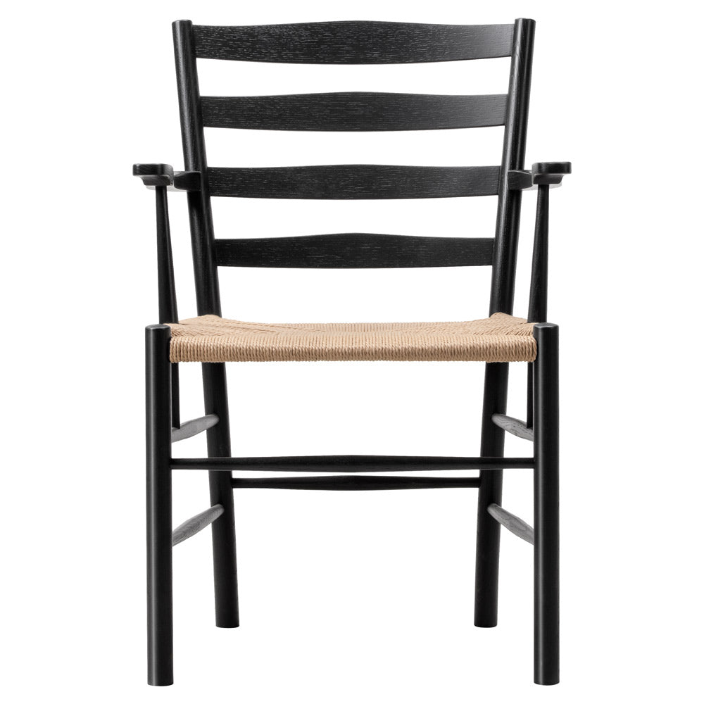 Klint Armchair - Oak Black Lacquered, Natural Paper Cord