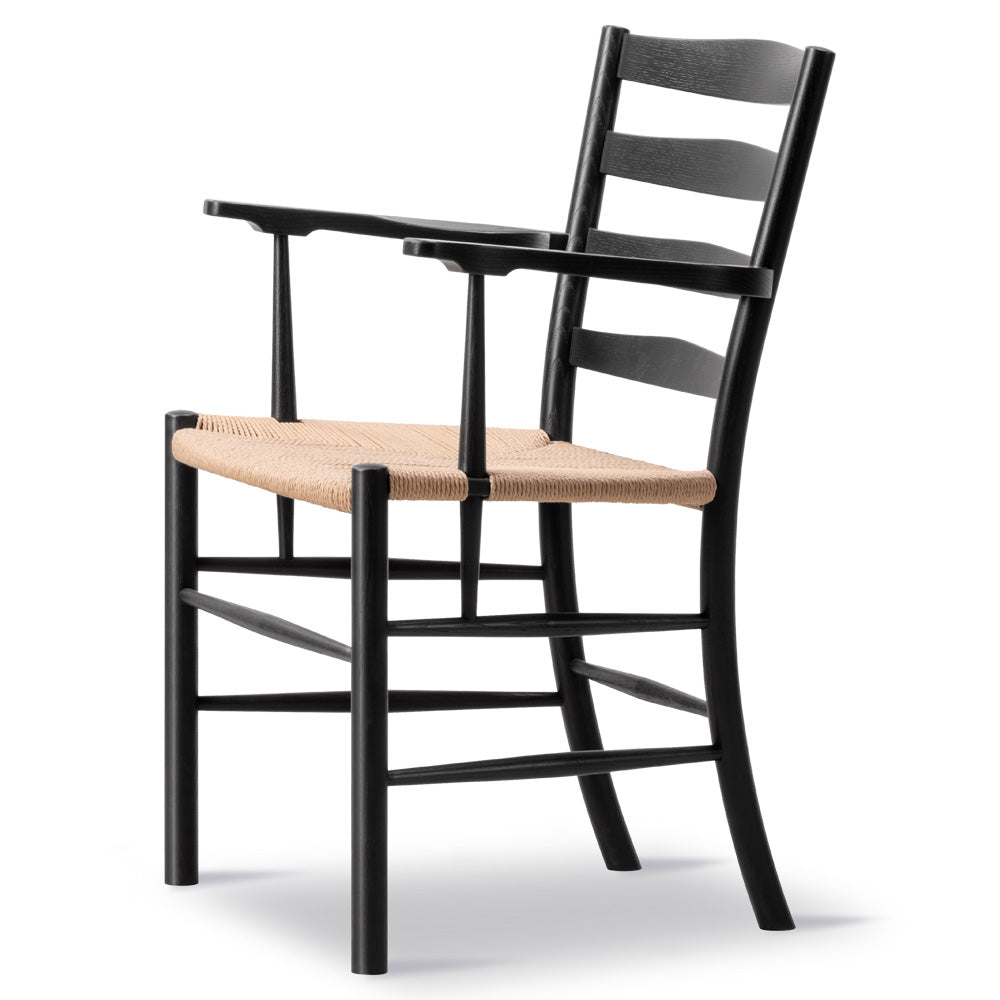 Klint Armchair - Oak Black Lacquered, Natural Paper Cord