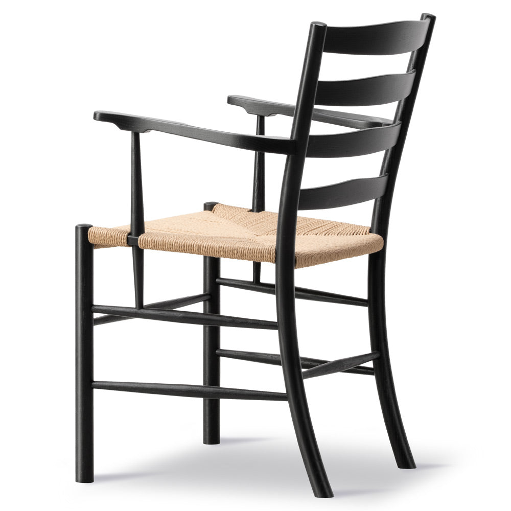 Klint Armchair - Oak Black Lacquered, Natural Paper Cord