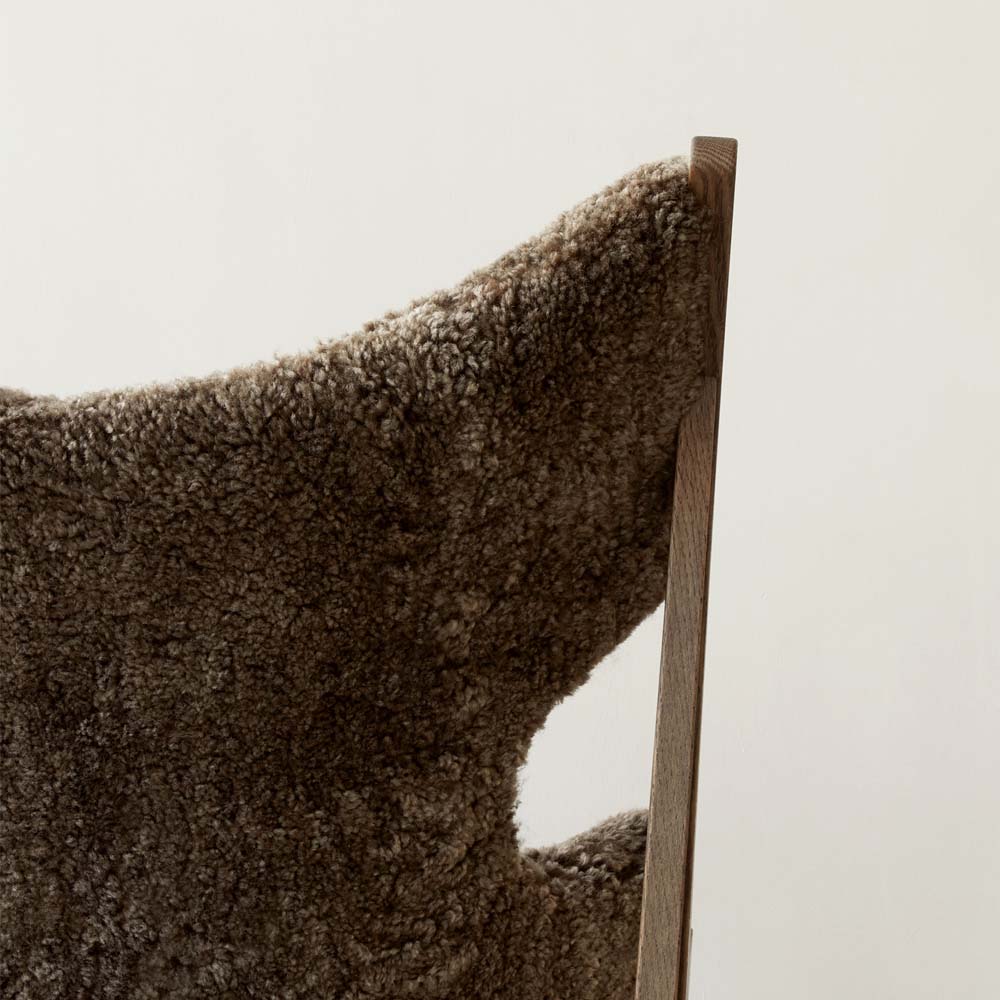 Knitting Lounge Chair - Dark Stained Oak, Sheepskin Root
