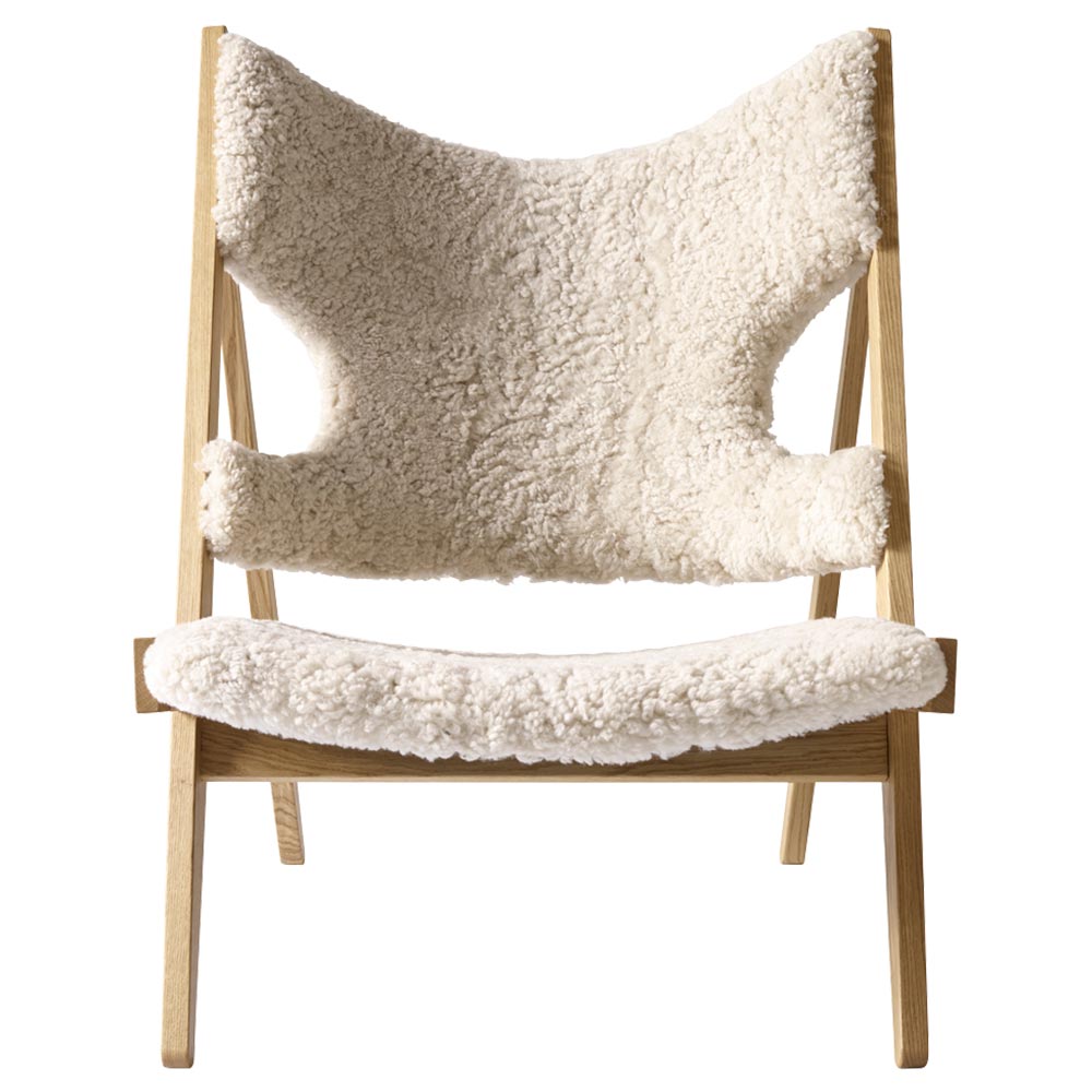 Knitting Lounge Chair - Natural Oak, Sheepskin Nature