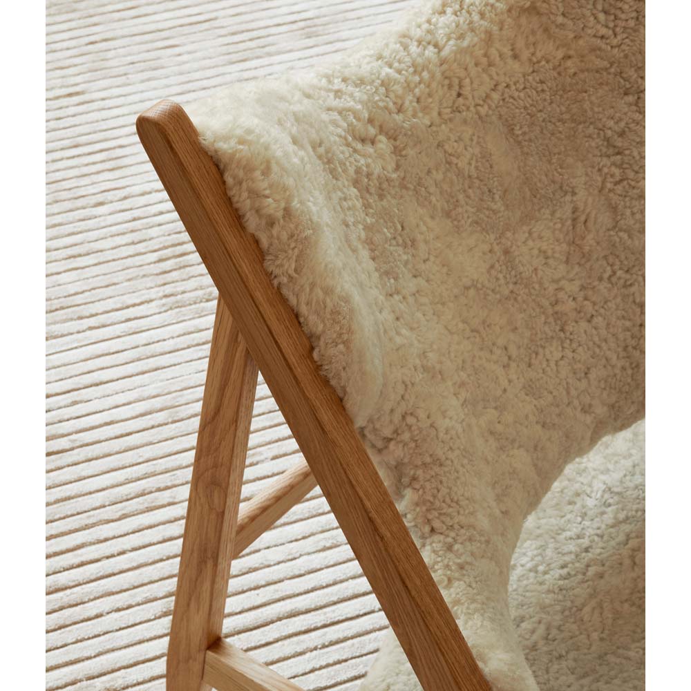 Knitting Lounge Chair - Natural Oak, Sheepskin Nature