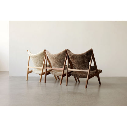 Knitting Lounge Chair - Walnut, Sheepskin Sahara