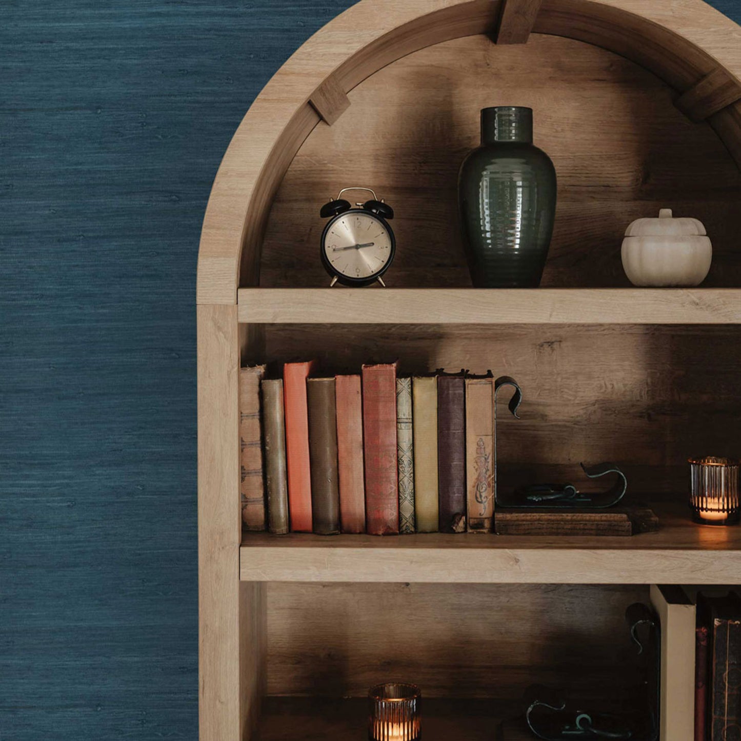 Knotted Jute Grasscloth Wallpaper - Deep Sea Blue