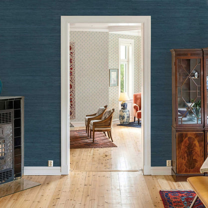 Knotted Jute Grasscloth Wallpaper - Deep Sea Blue
