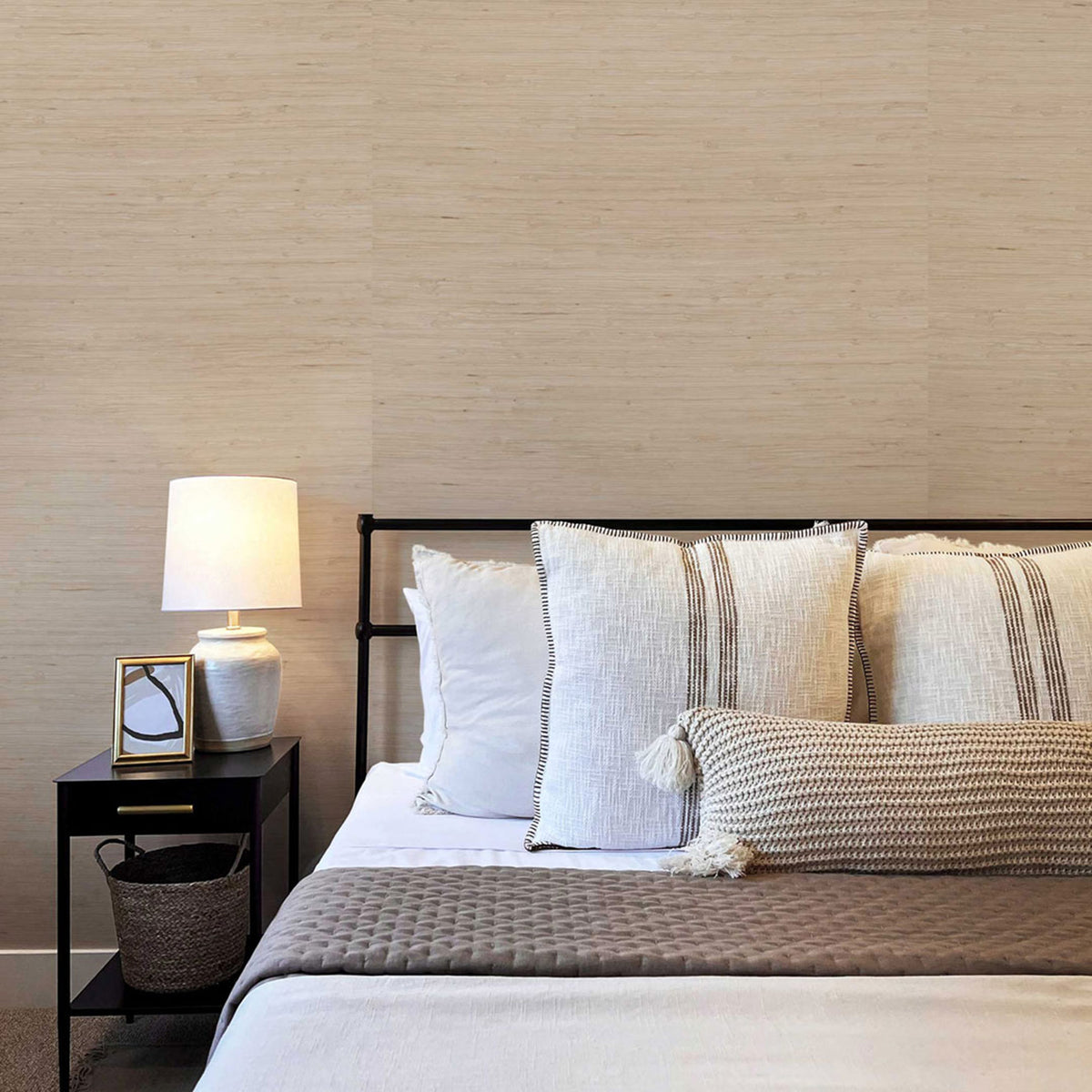 Knotted Jute Grasscloth Wallpaper - Light Natural