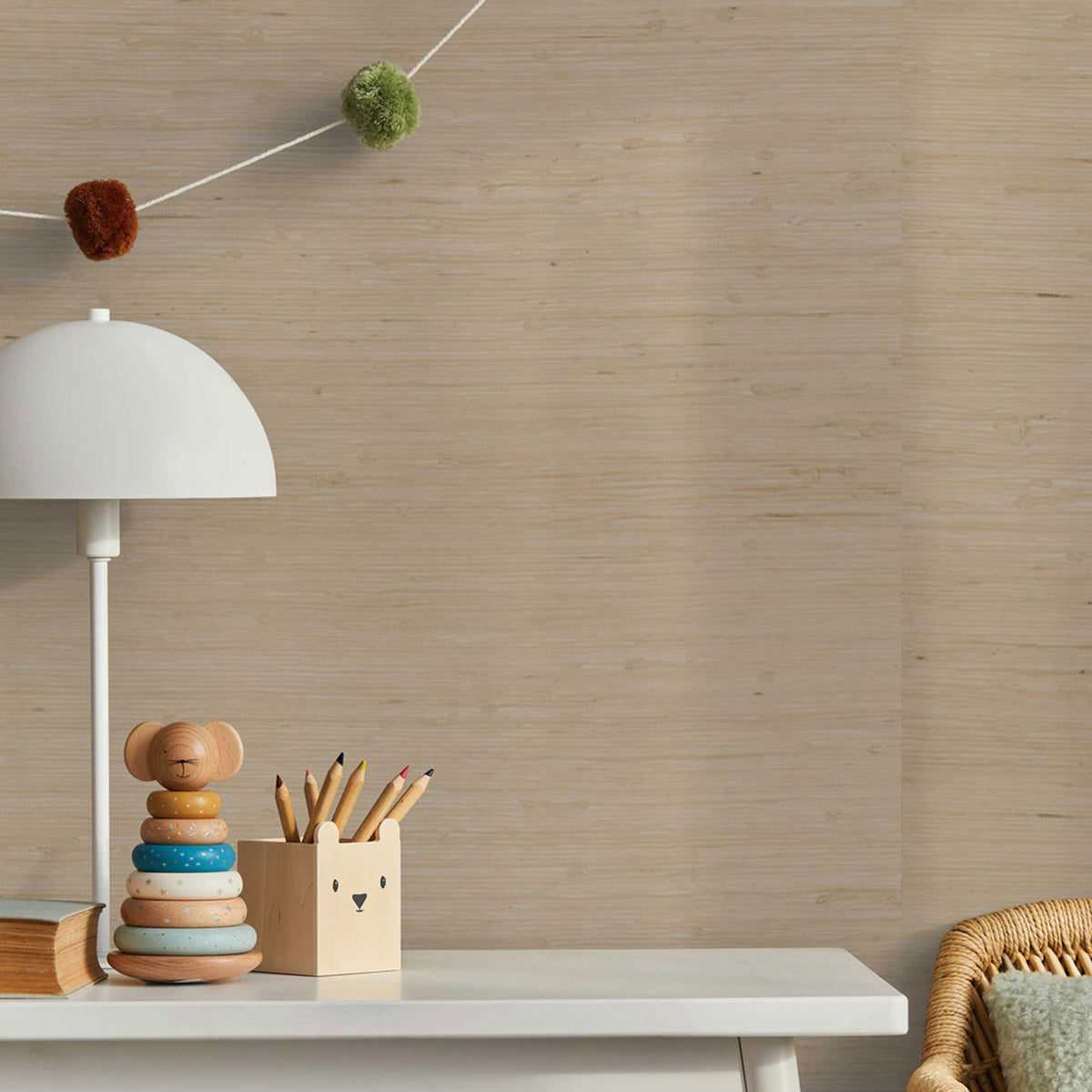 Knotted Jute Grasscloth Wallpaper - Light Natural