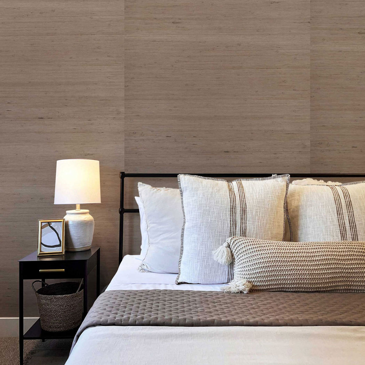 Knotted Jute Grasscloth Wallpaper - Taupe