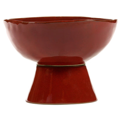 La Mère Venetian Red High Bowl on Foot - Large