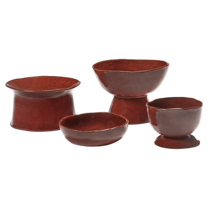 La Mère Venetian Red High Bowl on Foot - Large