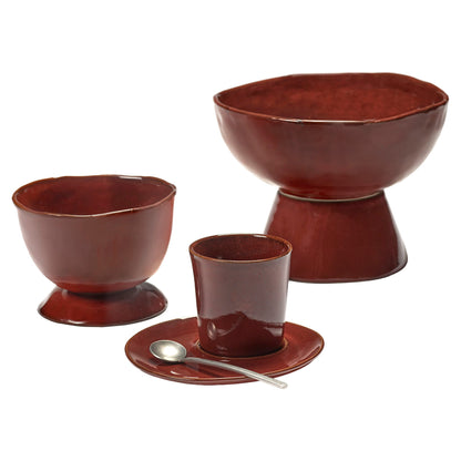 La Mère Venetian Red High Bowl on Foot - Large