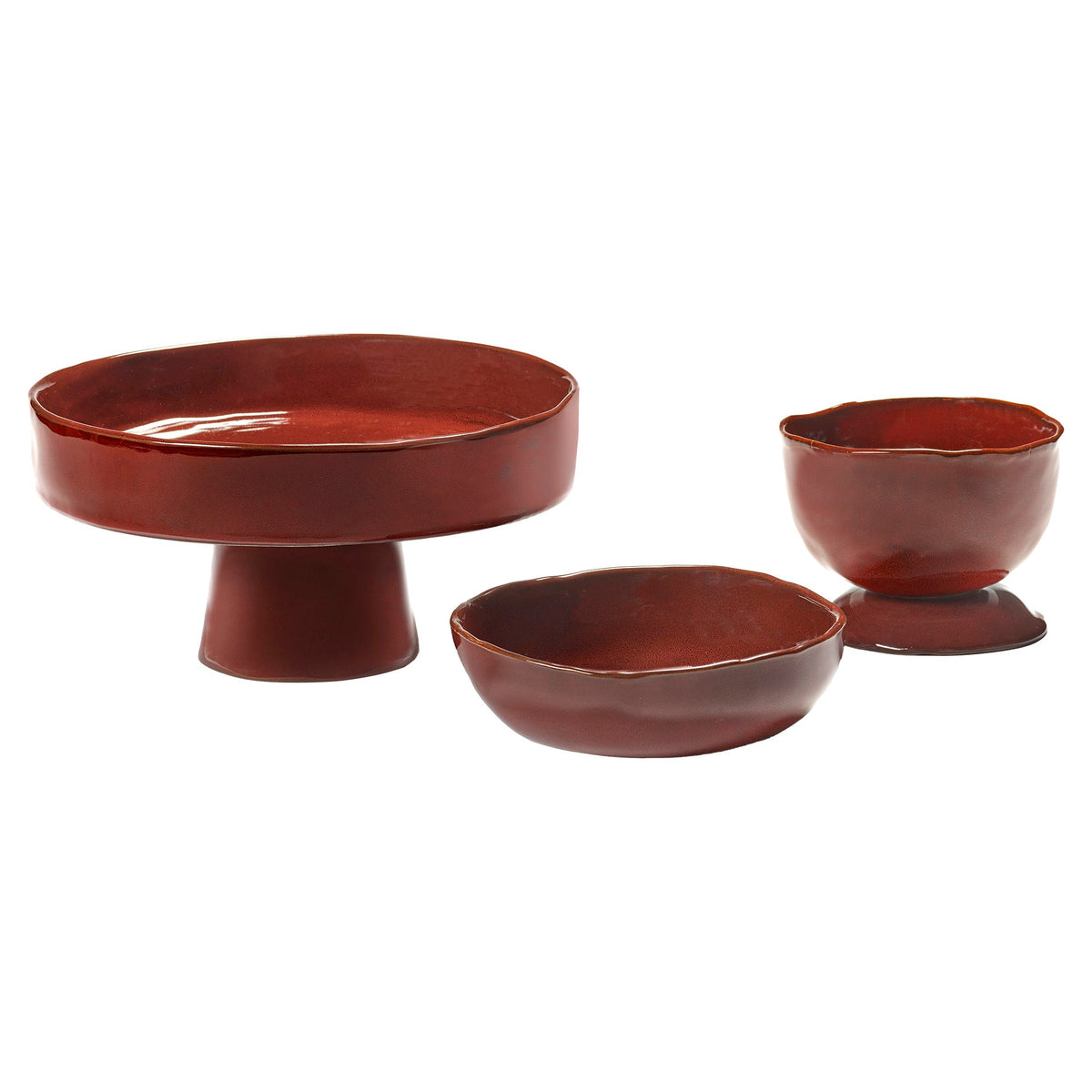 La Mère Venetian Red High Bowl on Foot - Small