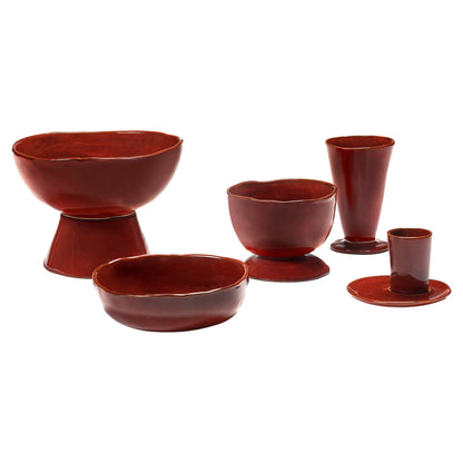 La Mère Venetian Red High Bowl on Foot - Small