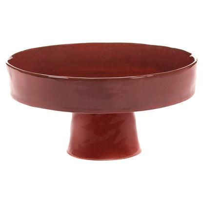 La Mère Venetian Red Large Deep Plate on Foot