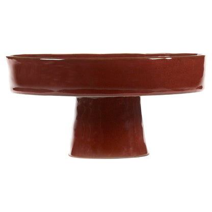 La Mère Venetian Red Large Deep Plate on Foot