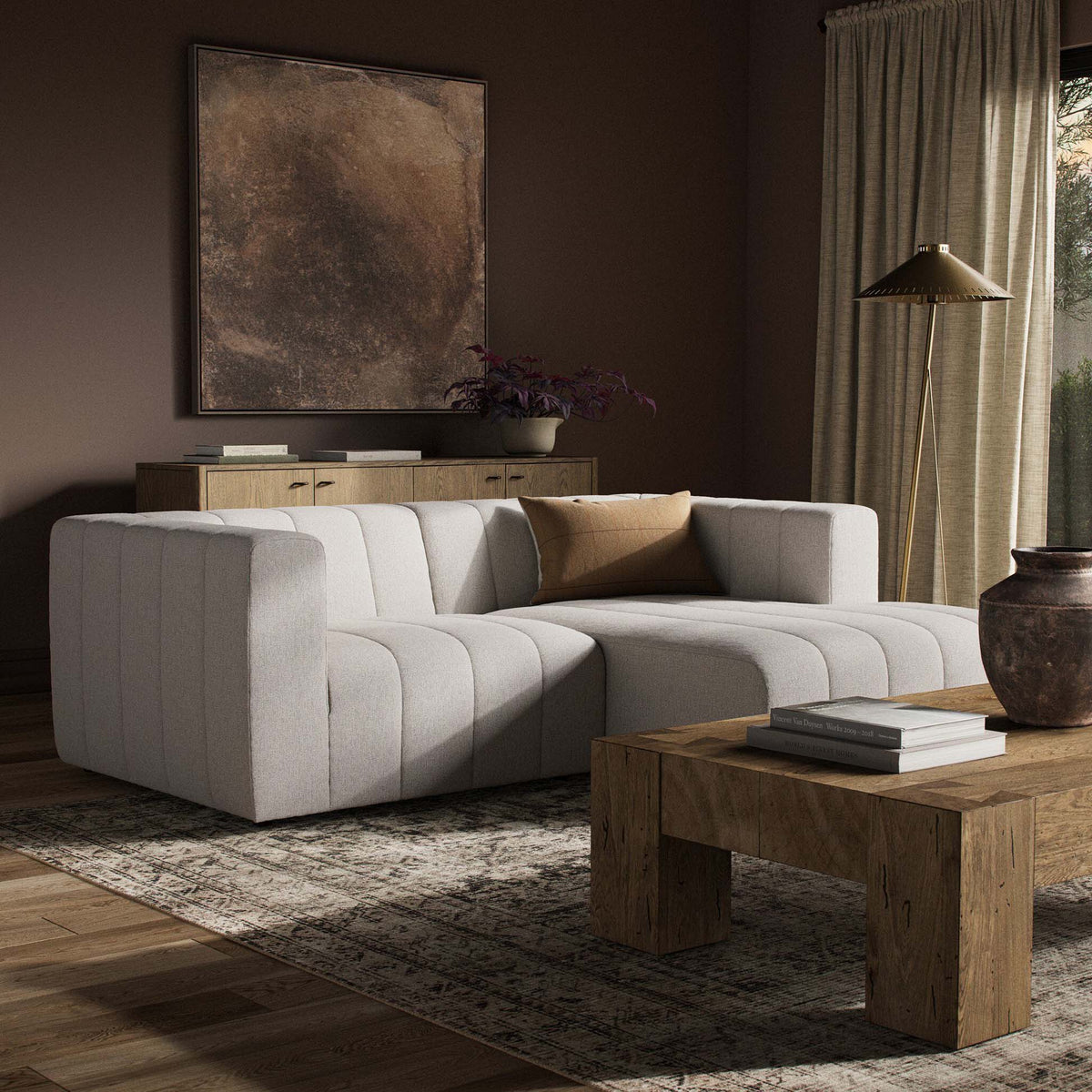 Langham Channeled 2-Piece Sectional - Napa Sandstone - Right Chaise