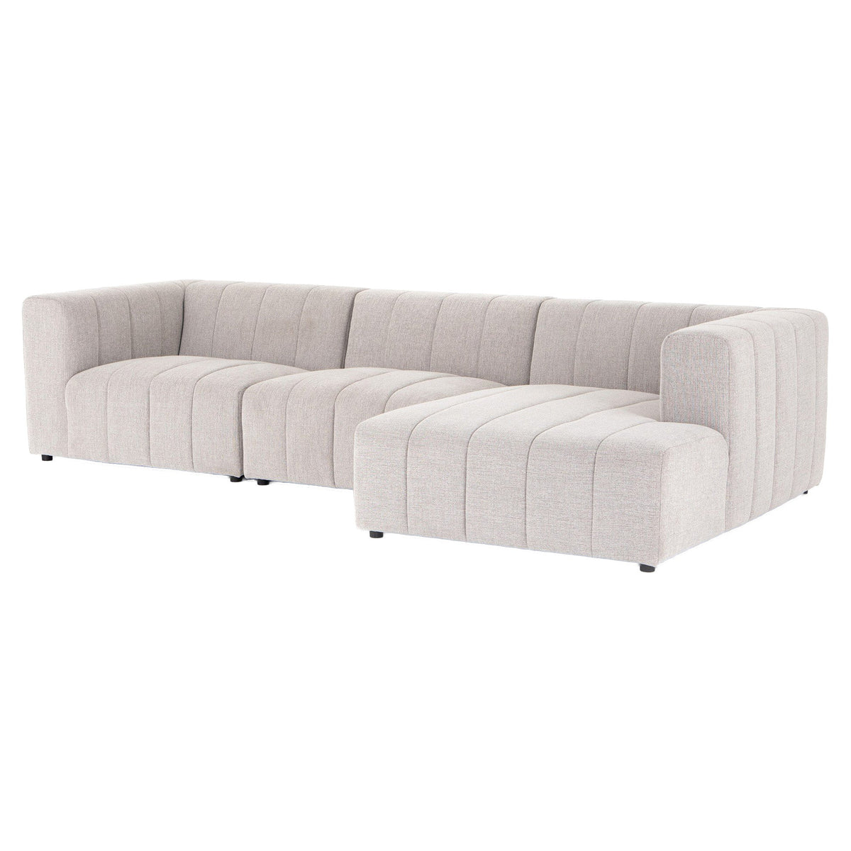 Langham Channeled 3-Piece Sectional - Napa Sandstone - Modular