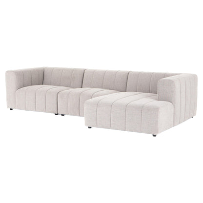 Langham Channeled 3-Piece Sectional - Napa Sandstone - Modular