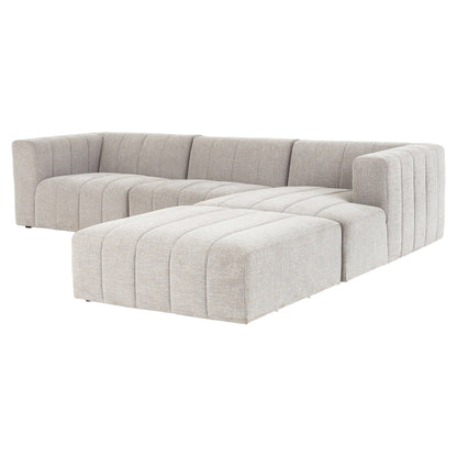 Langham Channeled 3-Piece Sectional - Napa Sandstone - Right Chaise
