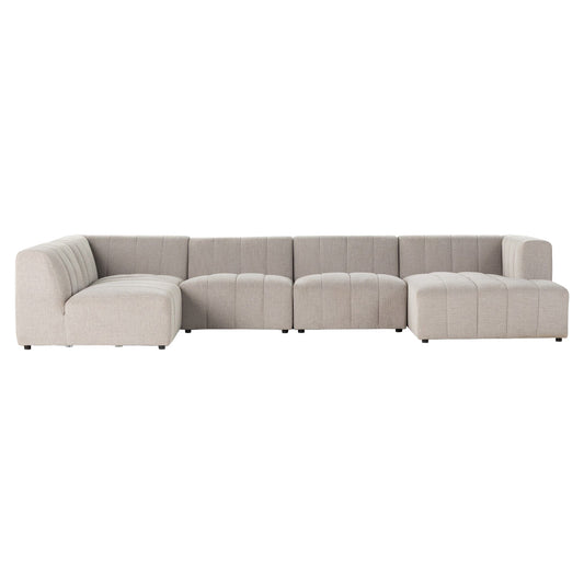 Langham Channeled 5-Piece Sectional - Napa Sandstone