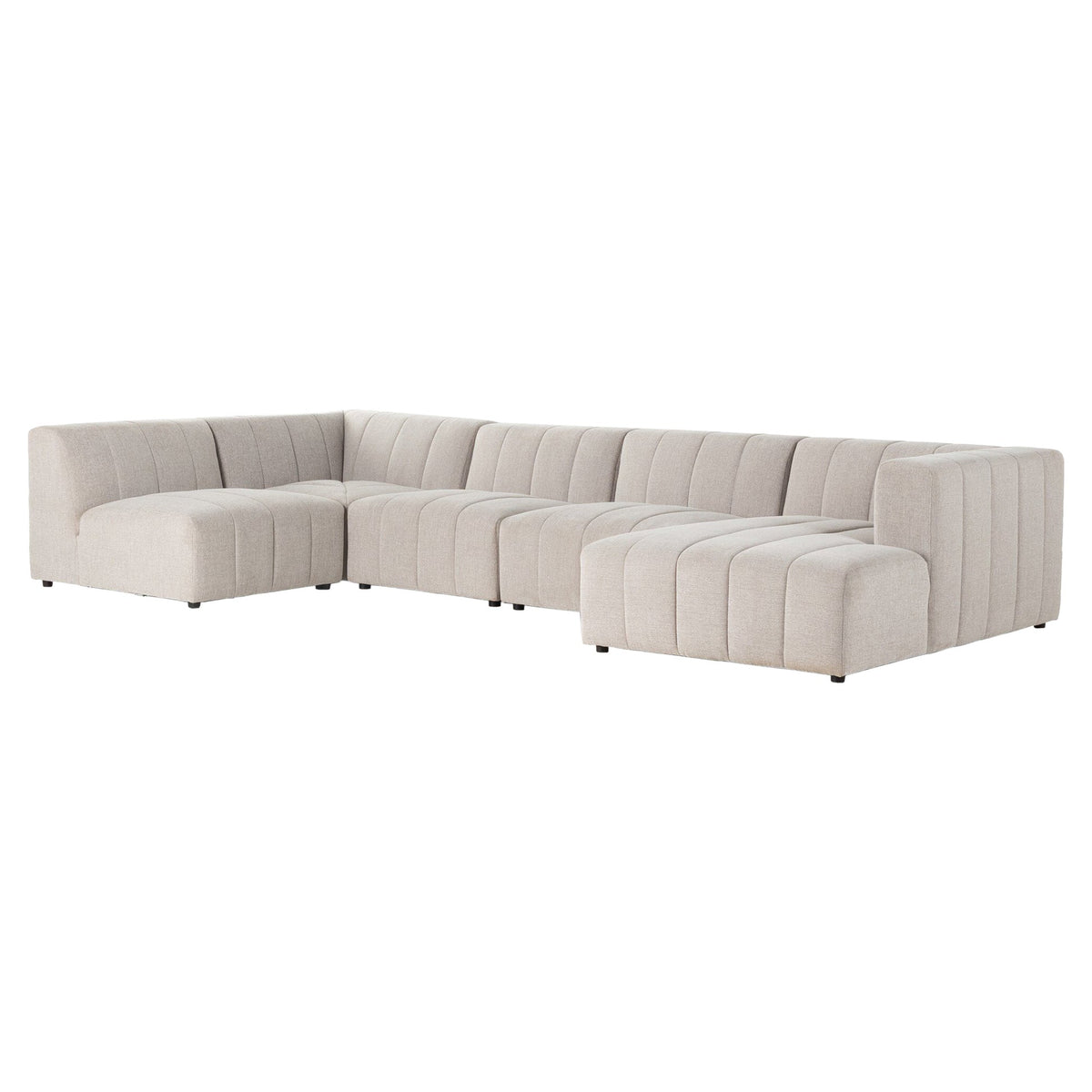 Langham Channeled 5-Piece Sectional - Napa Sandstone