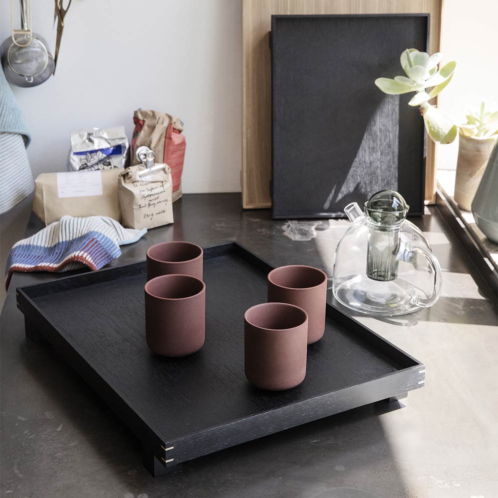 Large Bon Wooden Tray - Black Stained Oak