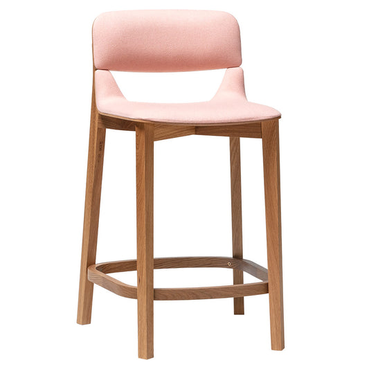 Leaf Counter Stool with Back Rest - Upholstered