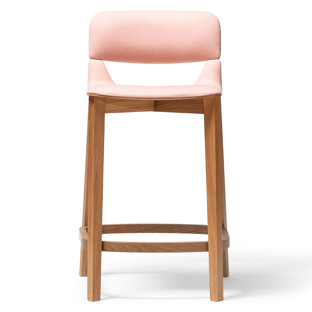 Leaf Counter Stool with Back Rest - Upholstered