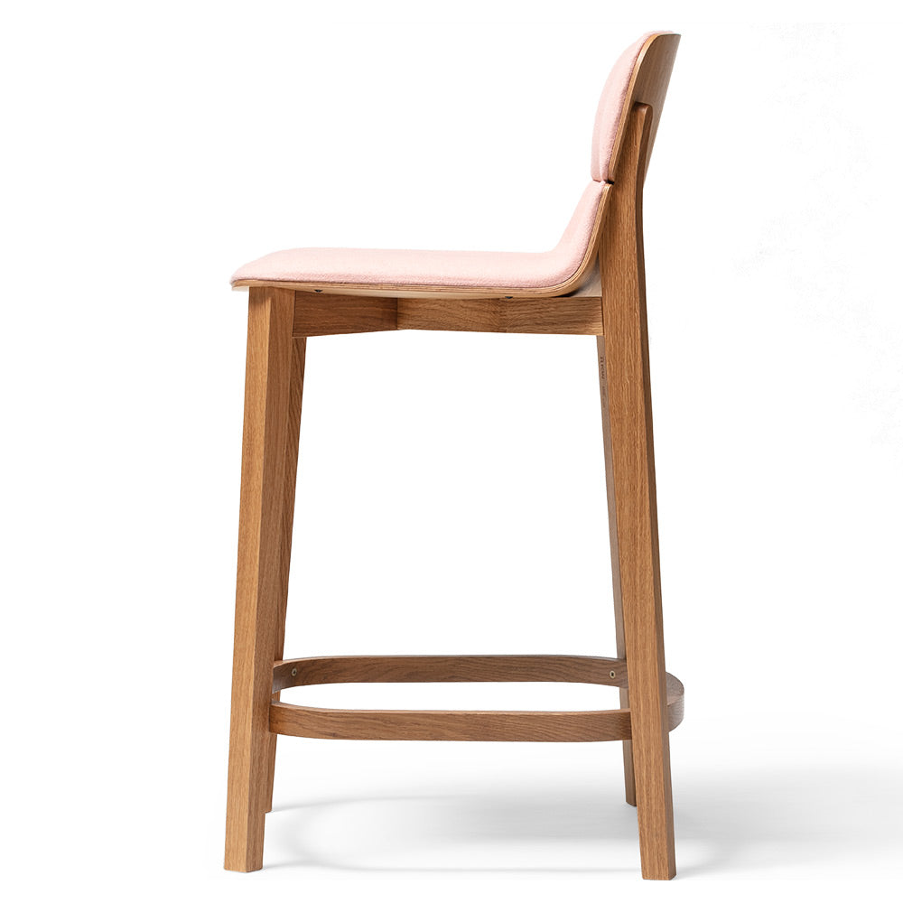 Leaf Counter Stool with Back Rest - Upholstered