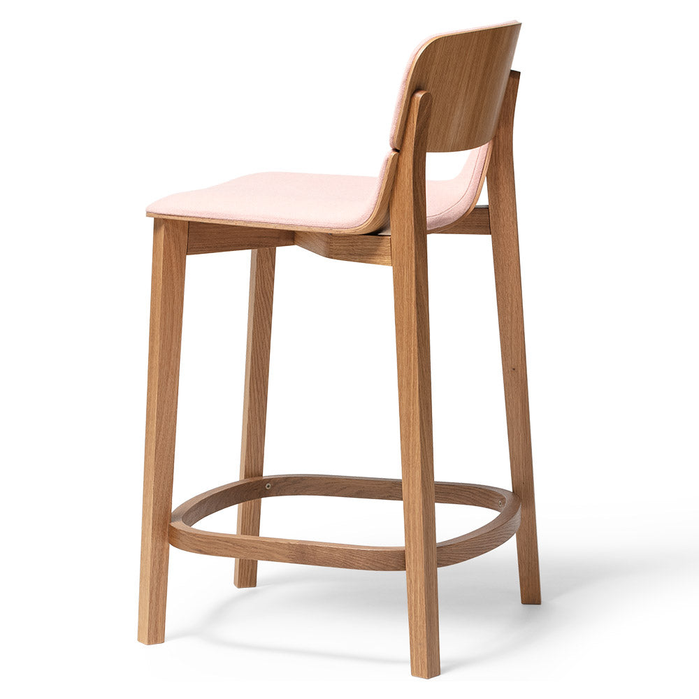 Leaf Counter Stool with Back Rest - Upholstered