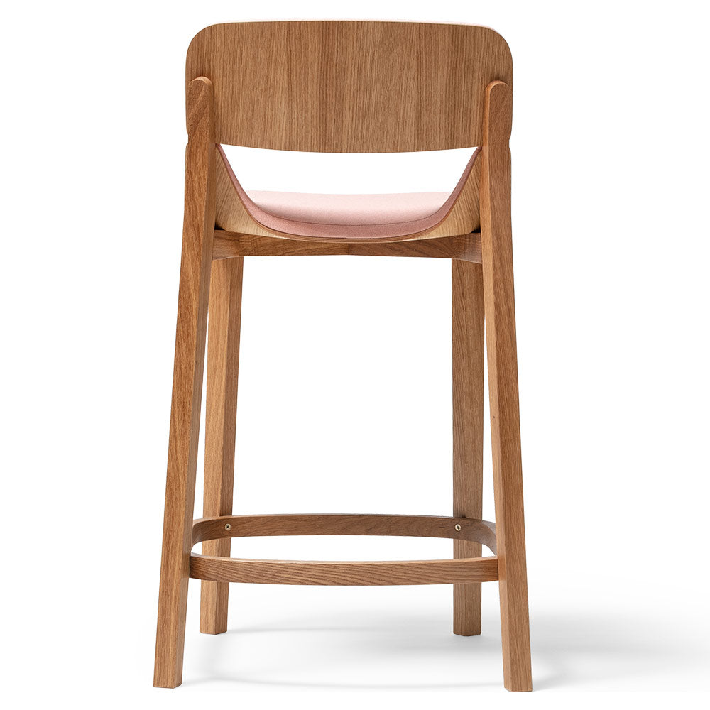 Leaf Counter Stool with Back Rest - Upholstered